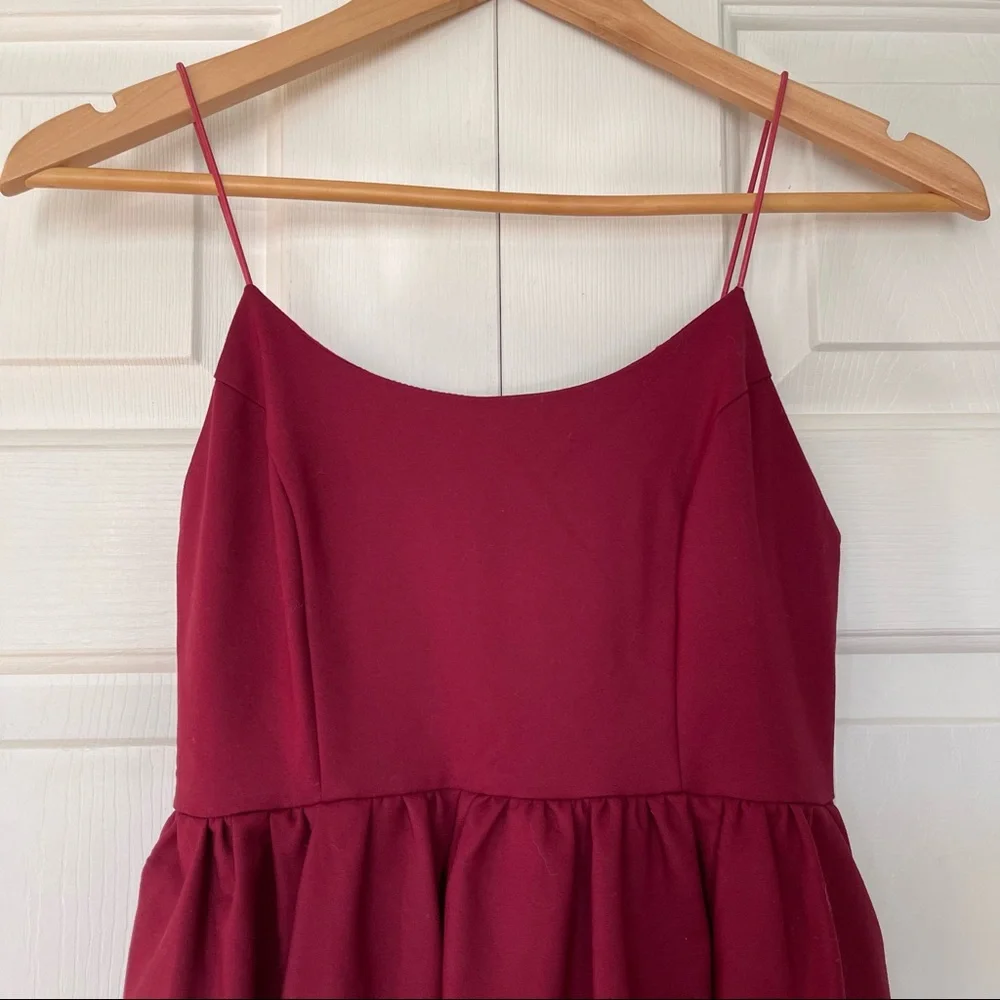 📦 SALE | Showpo. | Wild Nights A-Line Spaghetti Strap Tea Length Dress Wine - Picture 2 of 8